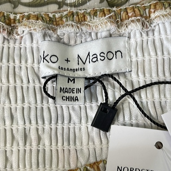 Koko & Mason Women’s Ivory Floral Print Long Sleeve Mini Dress Sz M Smocked NWT - Picture 12 of 13